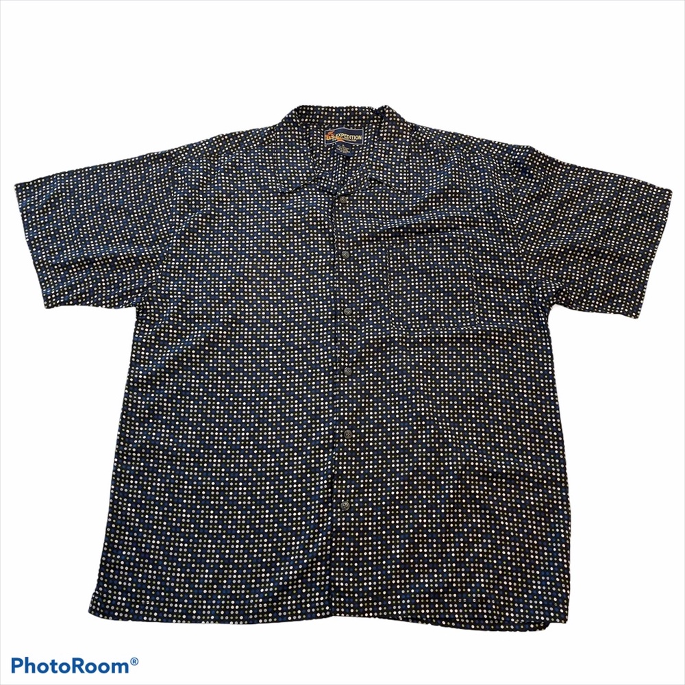 US Expedition Polka Dot Short Sleeve Shirt Size XL